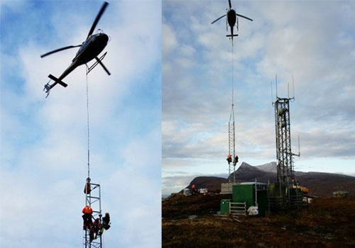 DAEL Telecom is bezig met de mastopbouw in de Schotse Hooglanden